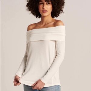 Cozy off the shoulder white top